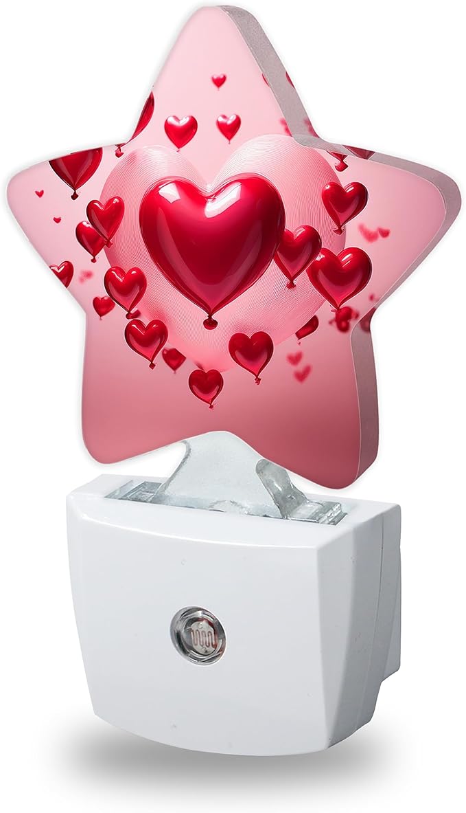 Hearts Night Lights Plug Into Wall Decorative, Nightlight with Dusk Sensor for Bathroom,Kitchen,Entryway,Room Accent,Gifts