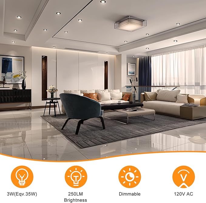 YGS-Tech 2 Inch LED Recessed Lighting, Dimmable Downlight 3W(35W Halogen Equivalent), CRI80, 2700K Ultra Warm White Ceiling Light with LED Driver (24 Pack)