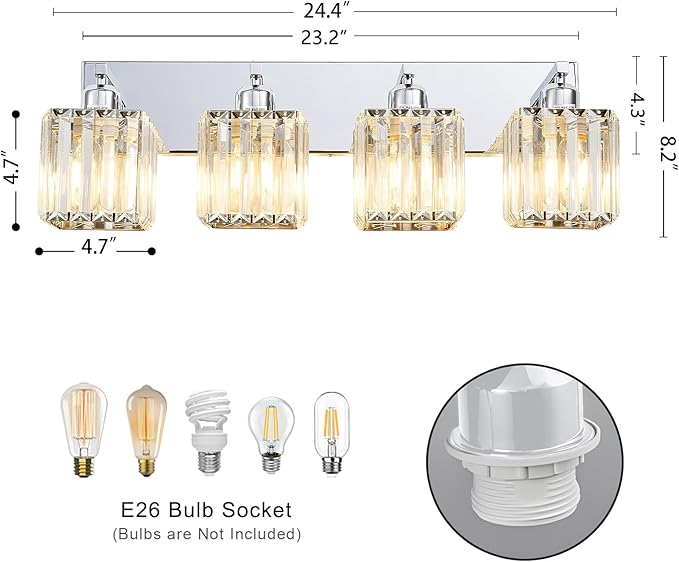 Bathroom Light Fixtures Crystal Modern Vanity Lighting Fixtures 4 Light Chrome Bathroom Vanity Light