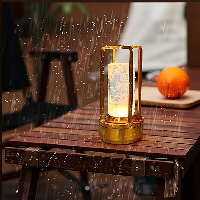 Crystal Lantern lamp with Touch Dimming, Rechargeable LED Table Lamp, 3-Color Adjustable Brightness, 4200mAh Battery Powered Desk Light for Bedroom, Restaurant, Outdoor