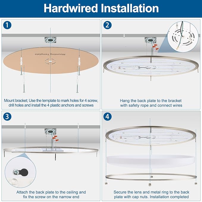 DAKASON 32In Oval LED Flush Mount Light for Kitchen/Living Room, 50W Large LED Ceiling Light Fixture, 3500K/4000K/5000K Adjustable, Dimmable for Dining Room/Bedroom