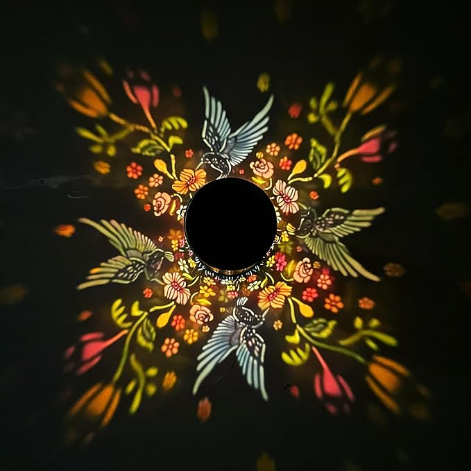Colorful Solar Lanterns Outdoor Waterproof, Mmulticolored Hummingbird LED Solar Lights Garden Decor Gifts for Women Mom Grandma, Metal Hanging Lantern for Outside Table Tree Patio Pathway Lawn Decor