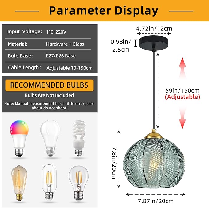 Mikeru 3-Pack Mint Glass Pendant Lights Kitchen Island Lighting Single Globe Pendant Light Fixtures Century Modern Kitchen Island Pendant Lighting for Bedroom Living Dining Room Light (Without Bulbs)