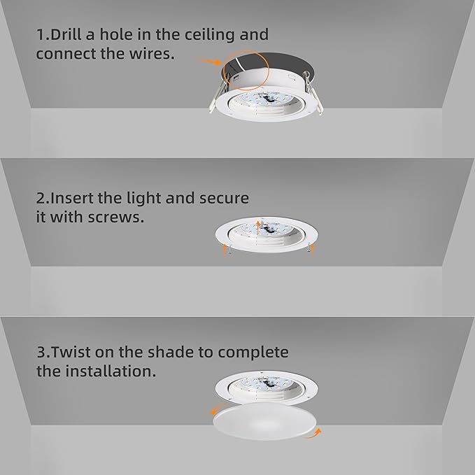 4.5in RV Lights Interior, DC12V LED RV Puck Lights,320LM Recessed Ceiling Light,RV Interior Down Light for Camper Trailer Boat Under Cabinet Lighting(4 Pack,3300K Warm White)