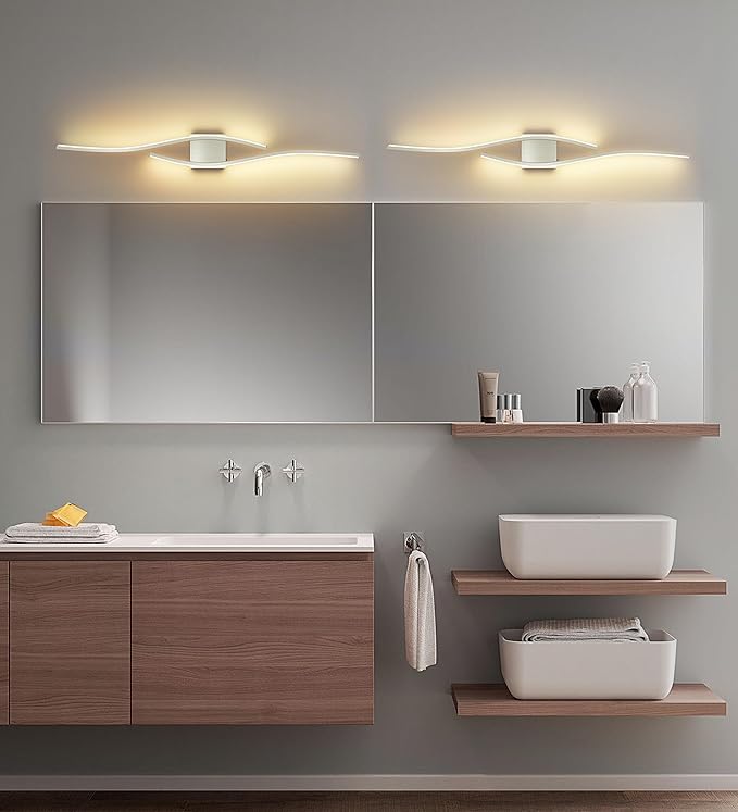 Joossnwell Brushed Nickel Vanity Light for Bathroom Lights Fixtures Modern 5CCT Dimmable Vanity Lights Bar 39.37 Inch Led Bath Light Fixtures Over Mirror
