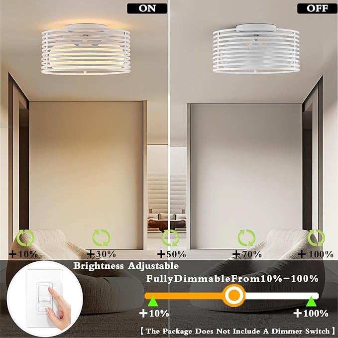 Modern Industrial Semi Flush Mount Ceiling Light, 3-Light White Farmhouse Ceiling Light Fixture with Glass Shade, Hallway Lighting Fixture for Kitchen, Bedroom, Bathroom, Foyer, Laundry room 12.79in