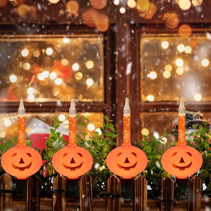 7 Count Halloween Pumpkin Bubble Lights,7.1ft Vintage Orange Pumpkin String Light for Indoor Decor - Fairy Halloween Bubble Lighting for Bedroom, Porch, House, Fall Party Decorations