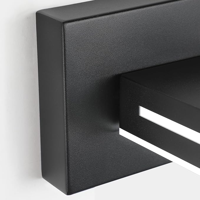 Bathroom Vanity Lighting Fixtures Over Mirror (4-Light, 30-Inch) Dimmable Modern LED Bathroom Wall Lighting Fixtures, Matte Black (3000K/3500K/4000K/5000K/6000K)