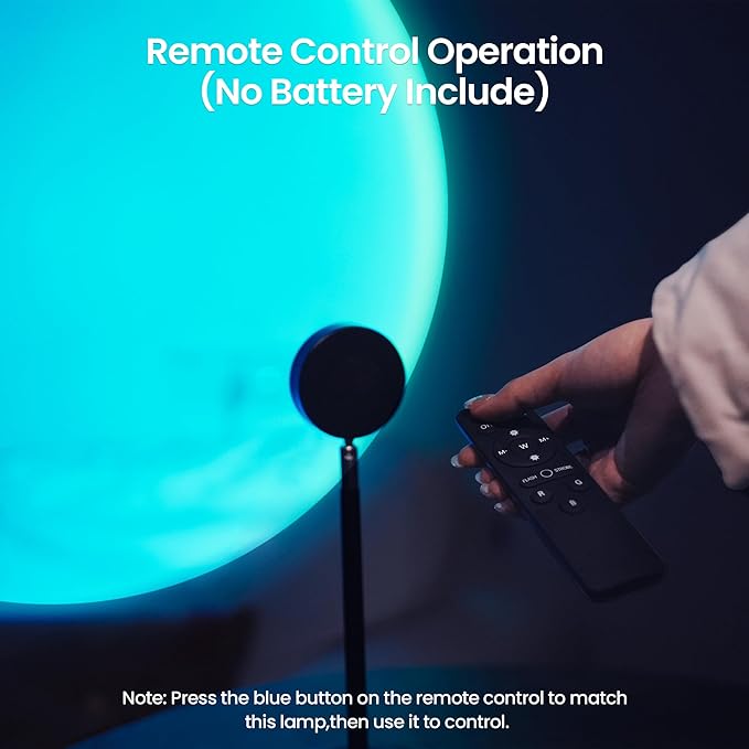 Tsrarey Sunset Lamp Projector with Remote Control, Multiple Colors LED APP Control Sunset Light Three Control Methods Night Light for Room Decor/Christmas Gift/Photography/Party/Bedroom Decor