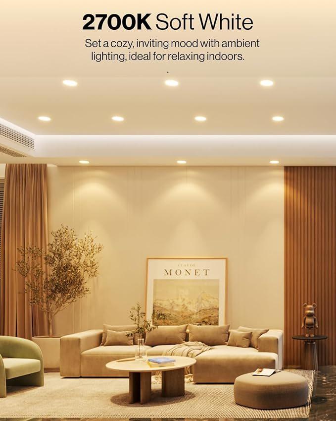 Sunco 12 Pack Retrofit LED Recessed Lighting 6 Inch, Downlight Can Lights for Ceiling, 1050 LM, 2700K Soft White, Dimmable, Baffle Trim, 13W=75W, 50000 Lifetime Hours, Damp Rated UL.