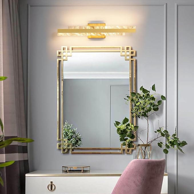 Modern Bathroom Vanity Light: Brushed Gold 24 inch 28W Dimmable LED Bath Bar Light Fixtures Over Mirror - Wall Sconce Picture Lights for Paintings Cabinets Bedroom 3000k