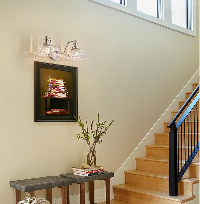 XIEDUN Brushed Nickel 2 Light Vanity Lights Fixture Lights for Bathroom