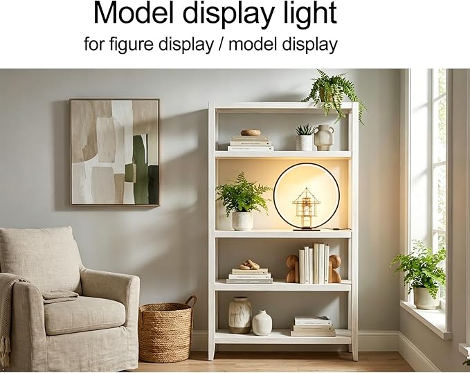 Modern Circle Table Lamp LED Warm Light Nightstand Lamp Black Bedroom Lamp with Dimmable Touch Control for Reading Bedroom and Office, 12W 3000K