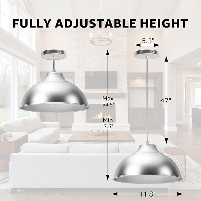 Brushed Nickel Pendant Lights Kitchen Island,Hanging Pendant Light Fixtures,Kitchen Pendant Lighting Over Island