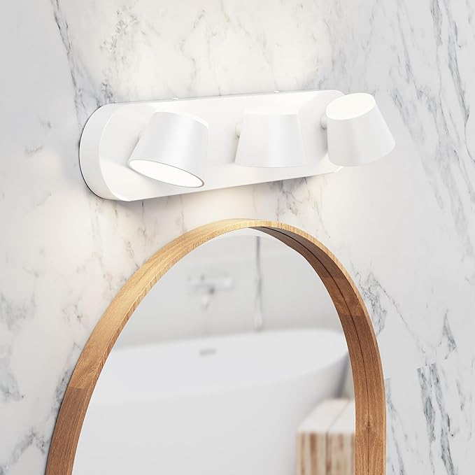 URSOLA 3 Light Bathroom Vanity Light LED White Wall Light Fixtures Up and Down Rotatable Dimmable 20 inch Bathroom Lighting