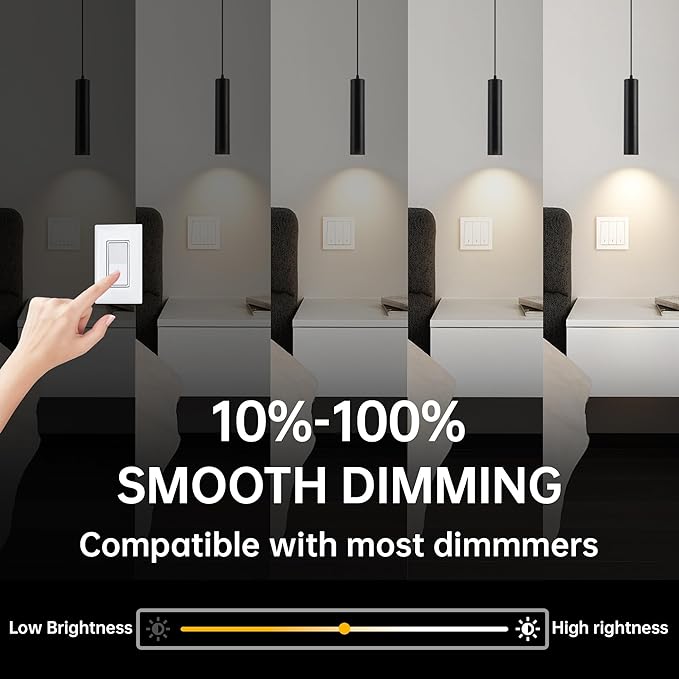 Zoomable LED Pendant Lights Modern Ceiling Hanging Spotlight Pendant Lighting,5CCT/2700K-5000K,Zoomable 15°-60°,Unique Pendant Lighting for Kitchen Island Bar,12W (Black)