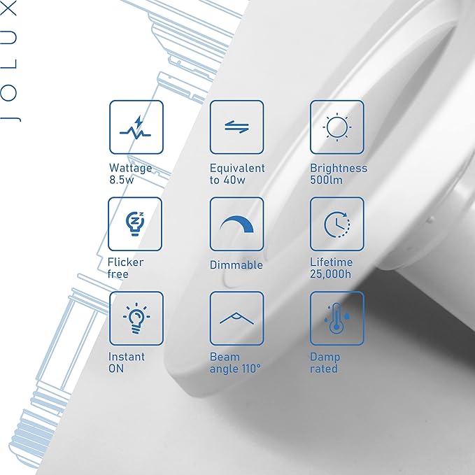 Jolux 4-Pack 5/6 Inch Retrofit Led Can Lights Adjustable Retrofit Downlight,Recessed Light Flat Trim,8.5W=40W, 3000K (Warm White), 650 Lumens, Dimmable,ETL Damp Rated, E26 Screw Base,Easy Install.……