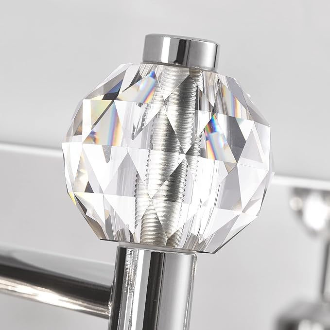 PRESDE Crystal 6 Light Bathroom Vanity Lights Chrom Bathroom Lights Fixtures Over Mirror Modern Bedroom Hallway