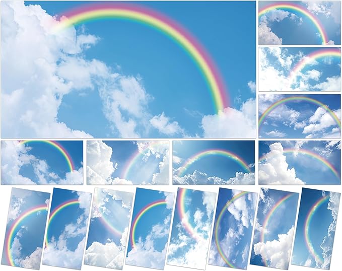 8 Pcs Fluorescent Light Covers with 80 Magnets Decorative for Classroom Ceiling Light 4 x 2 Feet Magnetic Light Covers Filter Easy Install for Office Hospitals & Home Drop Ceiling Supplies (Rainbow)