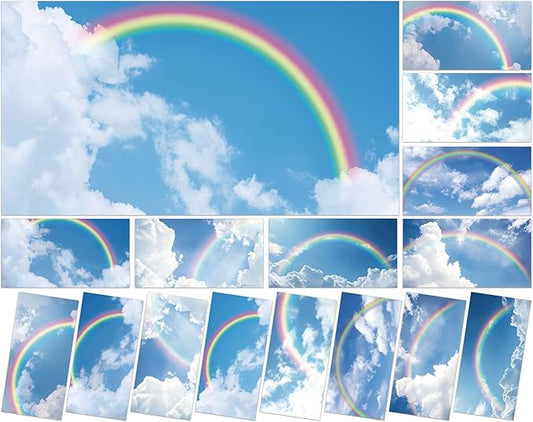 8 Pcs Fluorescent Light Covers with 80 Magnets Decorative for Classroom Ceiling Light 4 x 2 Feet Magnetic Light Covers Filter Easy Install for Office Hospitals & Home Drop Ceiling Supplies (Rainbow)
