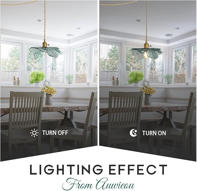 Plug in Hanging light 2 Pack , Modern Pendant Light Dark green Glass Shade 14.75ft Hanging Light with Plug in Cord Large glass pendant light Plug in Pendant Lighting for Kitchen Living Dining Room