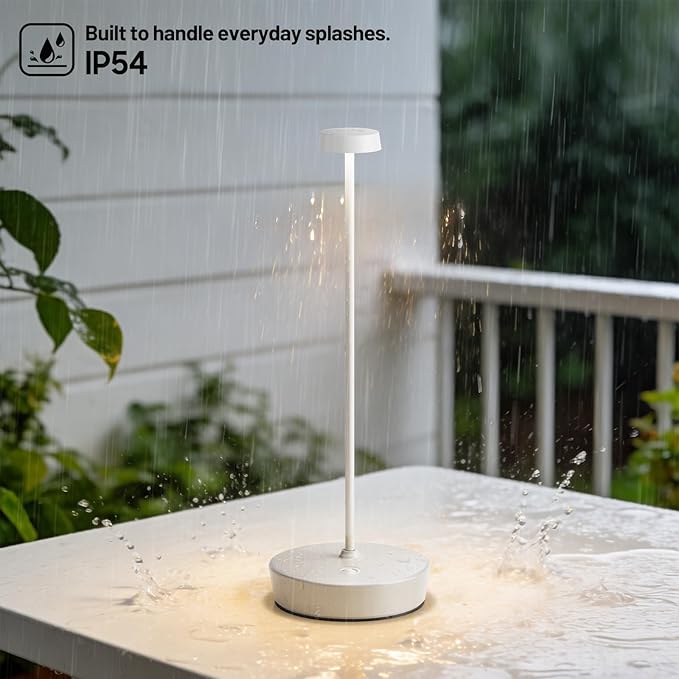 2Pack Cordless LED Table Lamp，Rechargeable Battery Desk Lamps, 3 Color Stepless Dimmable Metal Battery Table Lamps, Portable Table Light