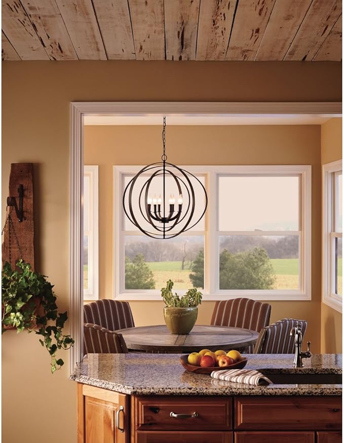 Progress Lighting P3889-20 Equinox-Six Light Foyer, Antique Bronze Finish