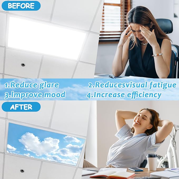 8 Pcs Fluorescent Light Covers with 80 Magnets Decorative for Classroom Ceiling Light 4 x 2 Feet Magnetic Lights Covers Filter Easy Install for Office Hospitals & Home Drop Ceiling Supplies (LOVE)