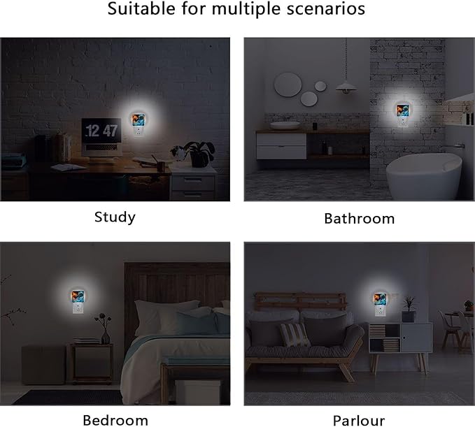 Wamika Monster Dragon LED Sensor Night Light Set of 2 Fire Ice Dinosaur Table Desk Lamps with Adjustable Brightness Eye-Caring for Home Bedroom Office Parlour