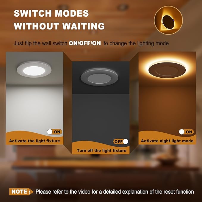 VOLISUN 12 Pack 4 Inch 5CCT Recessed Light with Night Light,Canless LED Recessed Lighting 4 inch,2700K-5000K Selectable,9.5W=80W,810LM Dimmable Recessed Ceiling Wafer Light,ETL Certificated