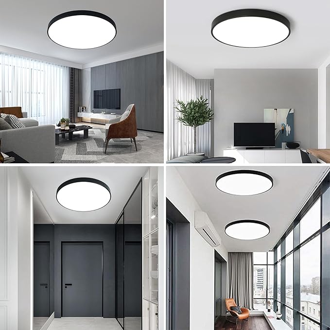 16 Inch LED Flush Mount Ceiling Light Fixture, 5000K Daylight White, 3000LM, 30W, Flat Modern Round Lighting Fixture, 300W Equivalent White NOT-DIMMABLE