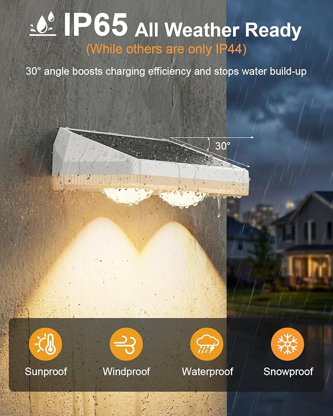12 Pack Solar Fence Lights, Fence Lights Solar Powered with Ultra-Bright Lens Warm White + RGB 13 Color Mode IP65 Waterproo for Backyard/Step/Patio/Deck/Stair/Railings-White