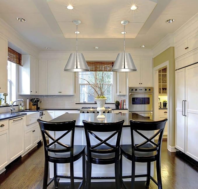 Savoy House 7-131-1-109 Alden Traditional Metal Cone Pendant, 1-Light 60 Watt, 18" H x 34" W, Polished Nickel