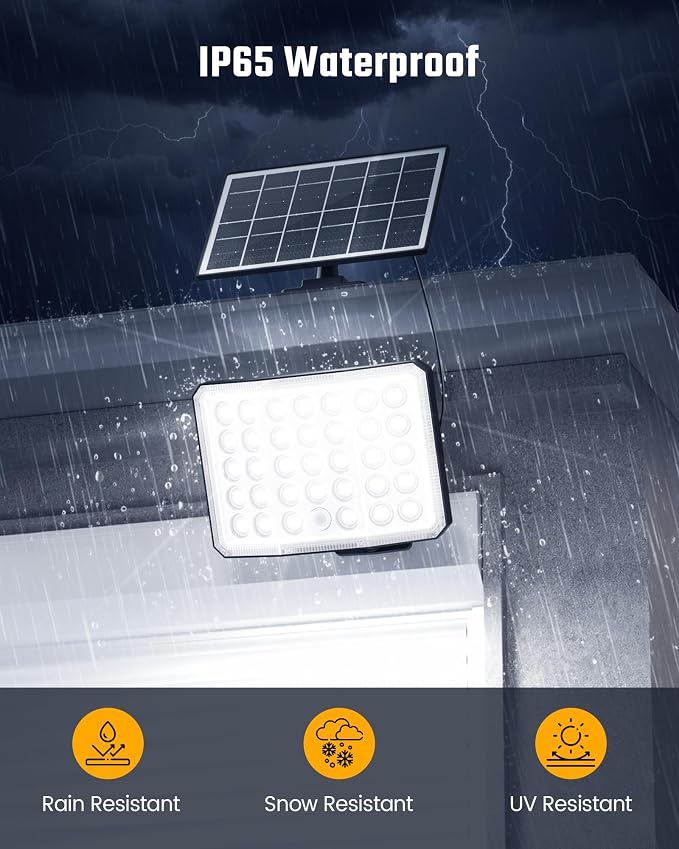 Solar Lights Outdoor Bright Solar Dusk to Dawn Light with 3000 Capacity, IP65 Waterproof Remote Control Outdoor Light, 3 Working Modes for Garage, Porch, Patio, Shed, 2-Pack