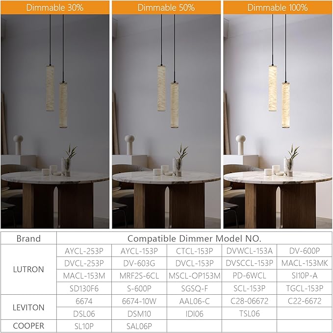 LMQNINE Natural Alabaster Pendant Lights for Kitchen Island White Marble Long Tube Chandelier 4000K Modern Black Ceiling Light Fixtures for Bedroom Dining Room Table Living Room Hallway(M-2Light)