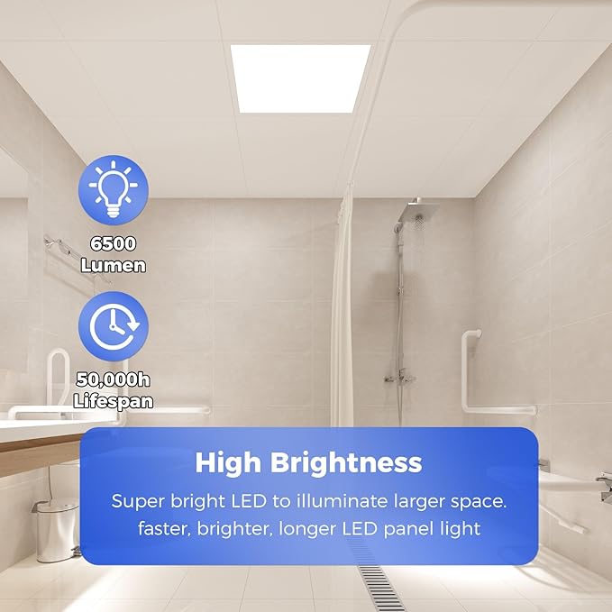 AIKVSXER 24 Pack 2x2 LED Flat Panel Light, Recessed Drop Ceiling Light Kitchen Lighting Fixtures,Bright 6500LM,0-10V Dimmable,Switchable 3000K/4000K/5000K/5700K/6500K, 30W/35W/40W/45W/50W