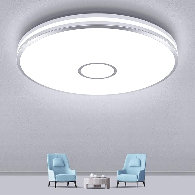 Airand LED Flush Mount Ceiling Light Fixture, 15 Inch LED Ceiling Lights 5000K 3800LM Water-Proof Round Modern Lamp for Bedroom Kitchen Dining Room Hallway Laundry Warehouse Daylight Lighting