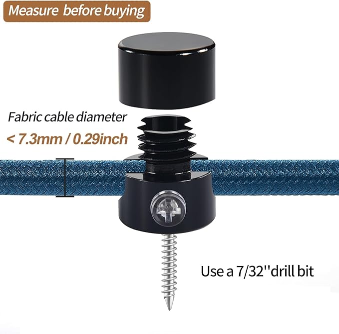 6 Pack Upgrade Ceiling Hooks for Hanging Lights, Black Swag Hooks for Ceiling Light, Aluminum Swag Hook Super Load, Modern Hook for Hanging Light Fixture,Pendant Lights Cord-Easy to Use