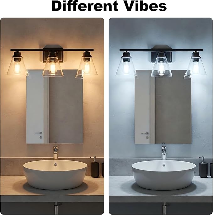 Oil Rubbed Bronze 3-Light Bathroom Vanity Light and Accessories Kit, 5-Piece All-in-One Bathroom Light Set Includes Oil Rubbed Bronze 3-Light Vanity Light,Robe Hook,Tissue Holder,Towel Bar,Towel Ring