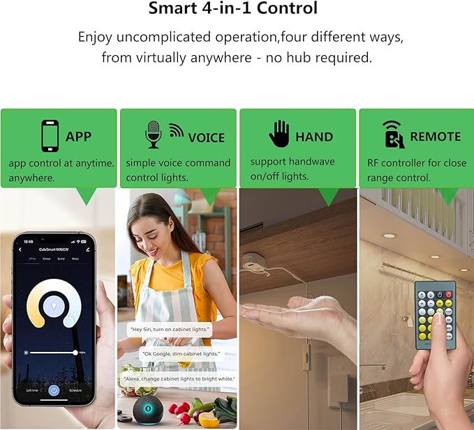 Smart Puck Lights LED Under Cabinet Lighting 2700k-6500k Dimmable Works with Alexa,Google Home,APP & Remote,12V,2W/pc,Recessed Kitchen Lamp Plug In for Counter,Display Shelf,2.5Inch Cutout,6pcs,Sliver