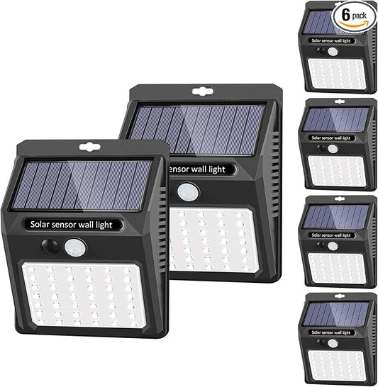 SEZAC Solar Lights Outdoor,3 Modes Motion Sensor Security Light Wall Light | 3 Modes, Motion Sensor, Waterproof, For Garden Fence Patio Garage