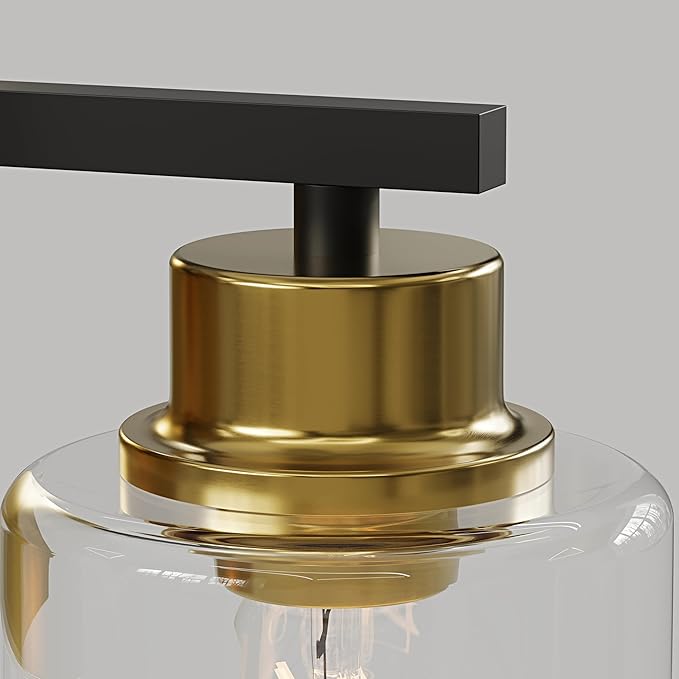 Battery Operated Wall Sconce Set of 2, Black & Gold Rechargeable Wall Lights with Timer Function, Easy Install Dimmable Wireless Wall Lamps for Living Room, Bedroom, Hallway, Entryway Decor 3000K