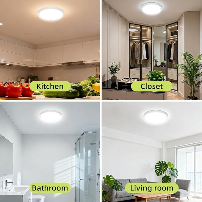 hepside 1PACK Flush Mount LED Ceiling Light Fixture 5CCT 9Inch 18W & 200W Equivalent Closet Light Fixture,Small Round Slim Surface Ceiling Lamp for Hallway,Bathroom,Bedroom,Kitchen,Interior