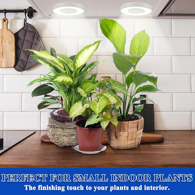 Tujoe Dual Head Ceiling LED Grow Lights for Indoor Plants 96 LED Full Spectrum Plant Light 5v Safe Voltage Grow Lamp with 4/8/12h Auto Switch 4 Dimmable Brightness Levels Ideal for Flowers