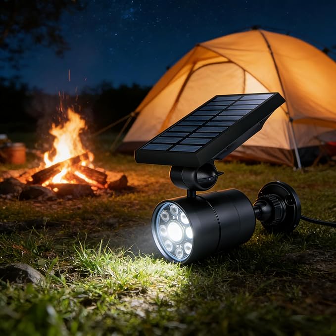 Solar Motion Lights for Outside Aluminum case(Not plastic), Outdoor Solar Flood Security Spot lights 1400LM 9W LED(130W Equ.) Garden Step Deck Patio Post Porch, 100-Week FREE Refund/Replacement(Black)