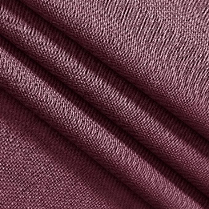 Nanspring Burgundy Linen Curtains for Living Room 94 Inches Long Light Filtering Semi Sheer Curtain Back Tab Vintage Boho Decor Elegant Luxury Drapes for Bedroom Dinner Room 52x94, 2 Panels