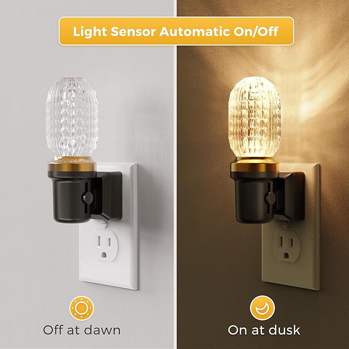 L LOHAS LED Night Lights Plug into Wall, Plug in Night Light with Light Sensor, Dimmable Night Light, 3000K LED Nightlight, Wall Sconce-Style Design Nightlight for Bedroom Bathroom Hallway, 1-Pack