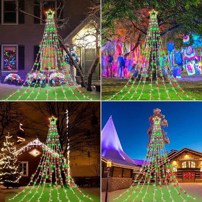 Christmas Decorations Outdoor Christmas String Lights,320 LED Fairy Lights 8 Modes Decorative String Lights for Tree Garden Patio Bedroom Wall Décor