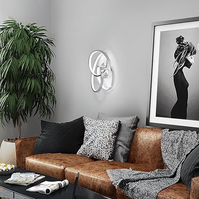 LED Ceiling Light Fixtures,36W Flush Mount Modern LED Ceiling Light,Cool White 6000K Close to Ceiling Lights for Hallway Bedroom Dining Room Kitchen Bathroom (Chrome, 6000K)