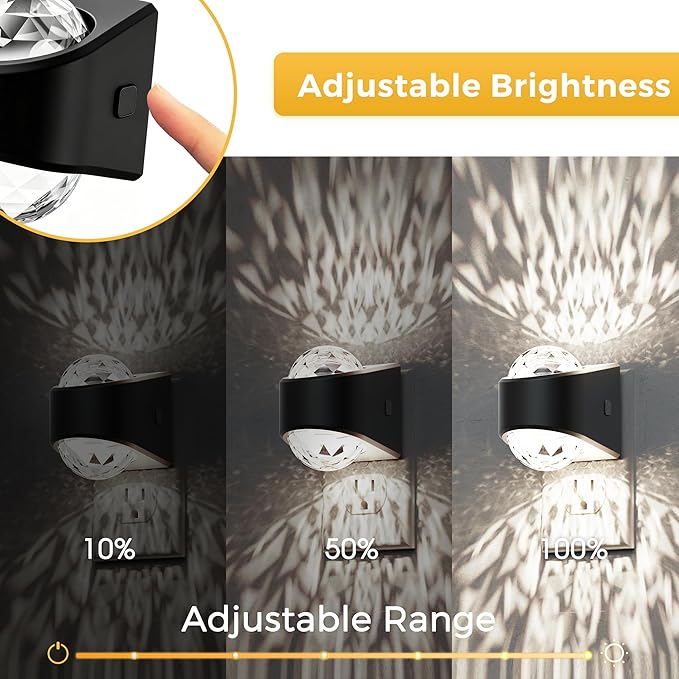 L LOHAS LED Night Lights Plug into Wall 2 Pack,Night Light for Kids with Dusk to Dawn Sensor,5000K Daylight White Projector Light for Kids Playroom Home Theater Party